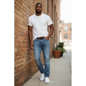 Ring Of Fire Jeans Men's 32 Blue Skinny Stretch Denim Medium Wash Minimalist